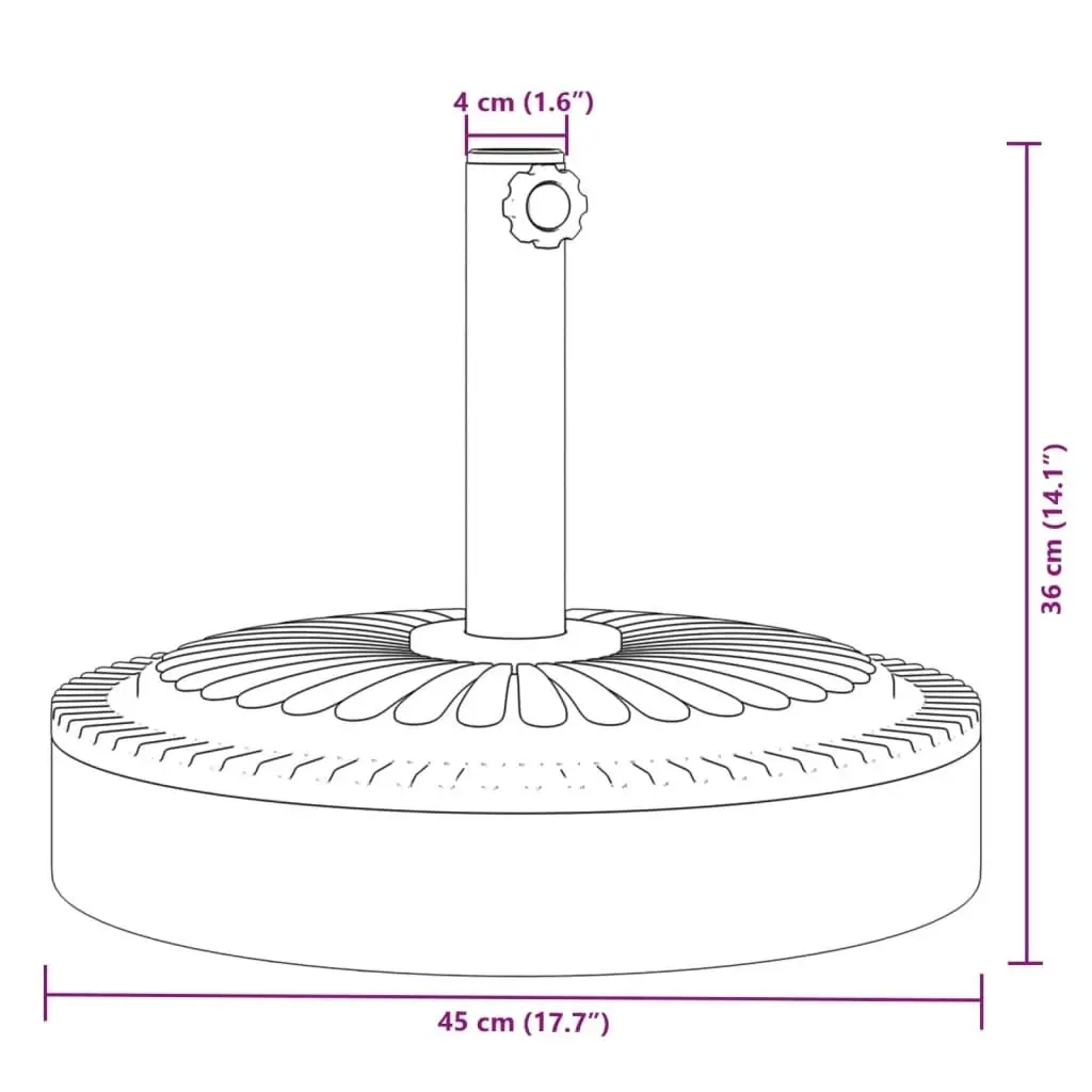 Parasol Base for Ã˜38 / 48 mm Poles 25 kg Round 4007981