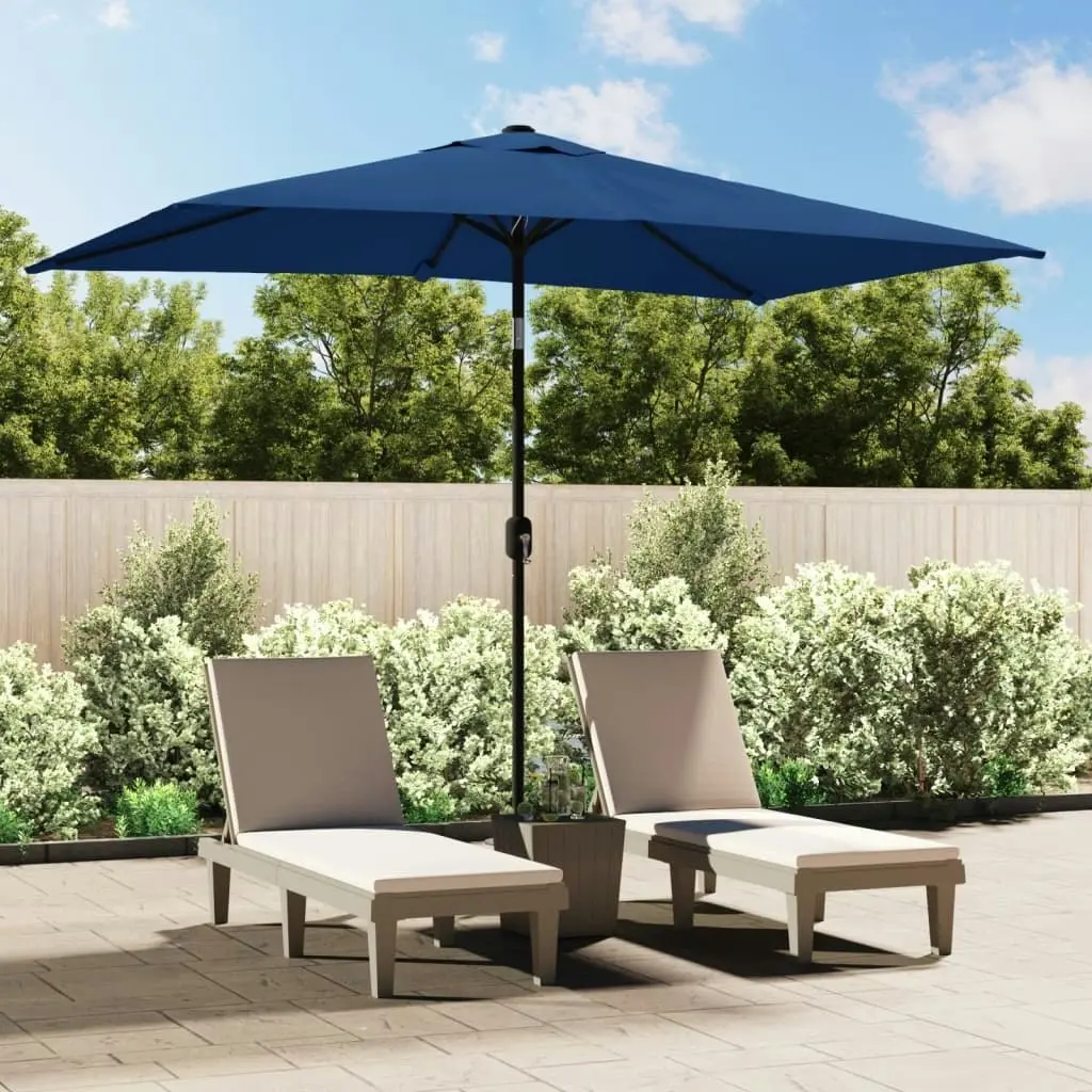 Outdoor Parasol with Metal Pole 300x200 cm Azure 47129