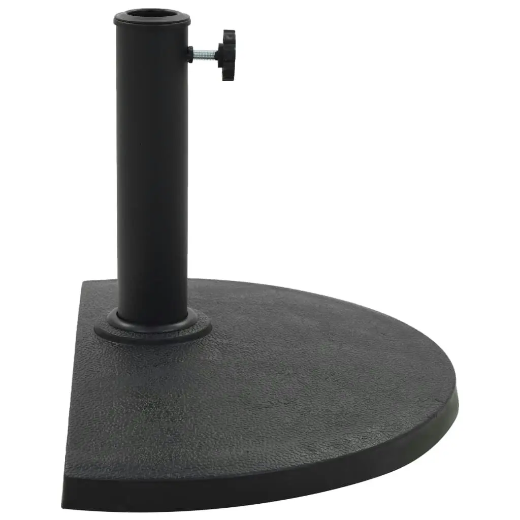 Parasol Base Half Round Polyresin 9 kg Black 45198