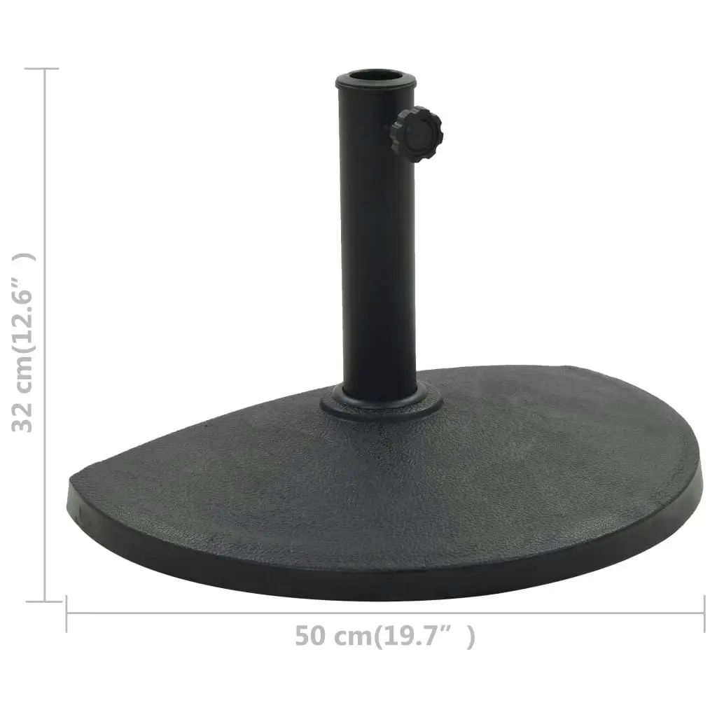 Parasol Base Half Round Polyresin 9 kg Black 45198