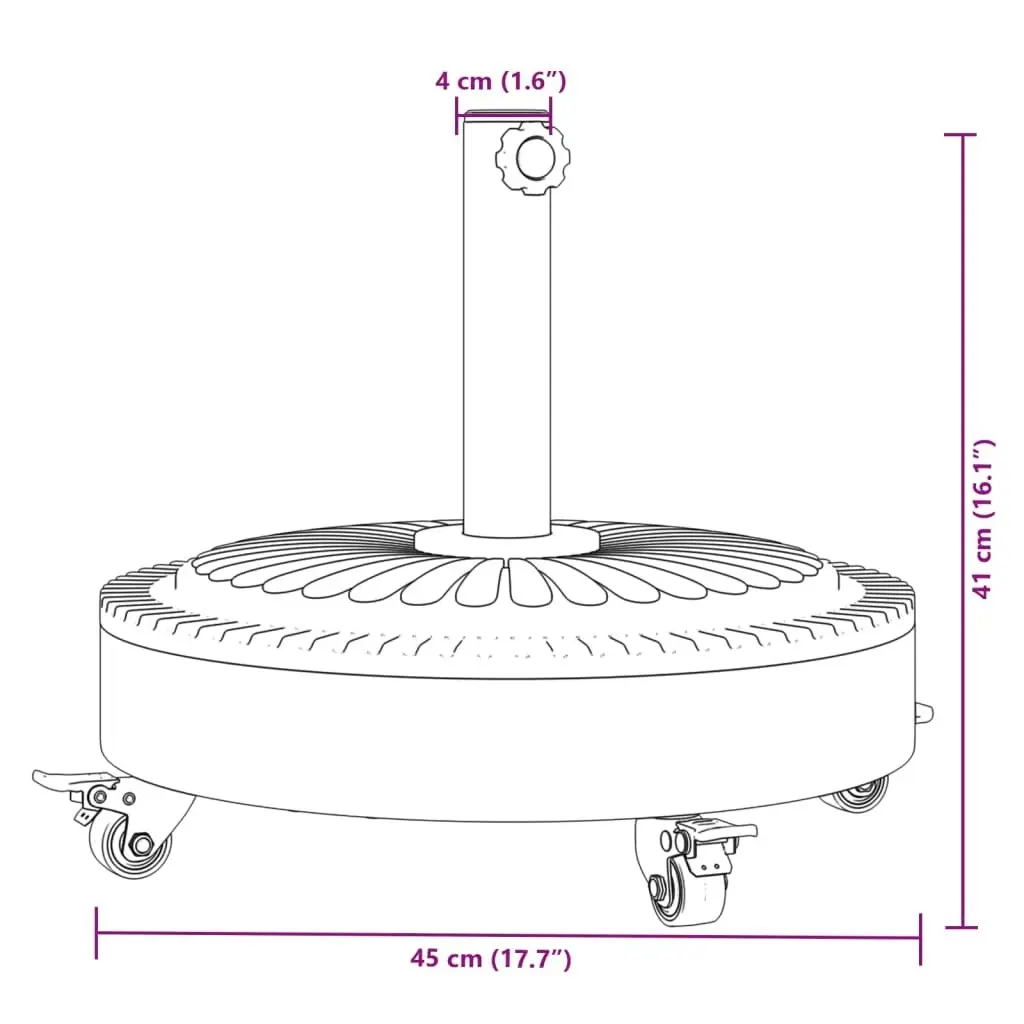 Parasol Base with Wheels for Ã˜38 / 48 mm Poles 27 kg Round 4007982