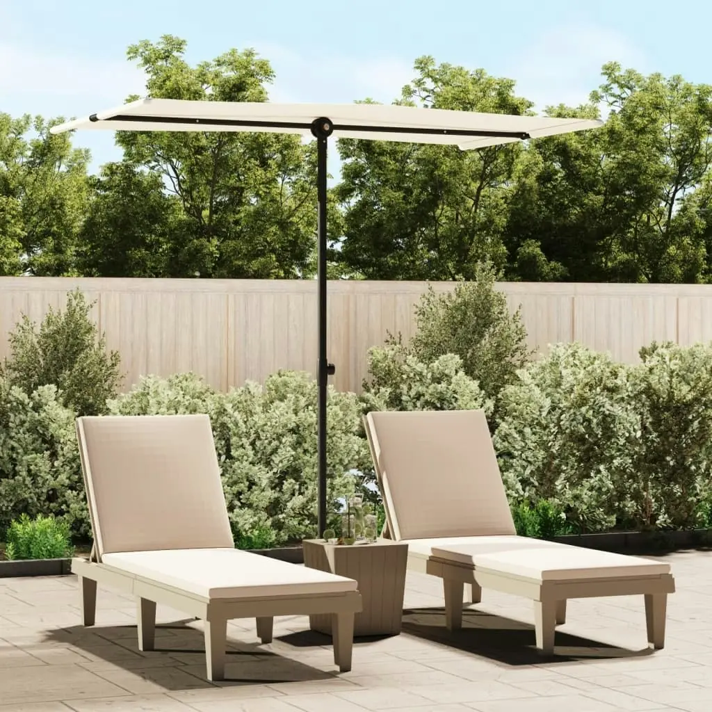 Outdoor Parasol with Aluminium Pole 180x110 cm Sand White 47329