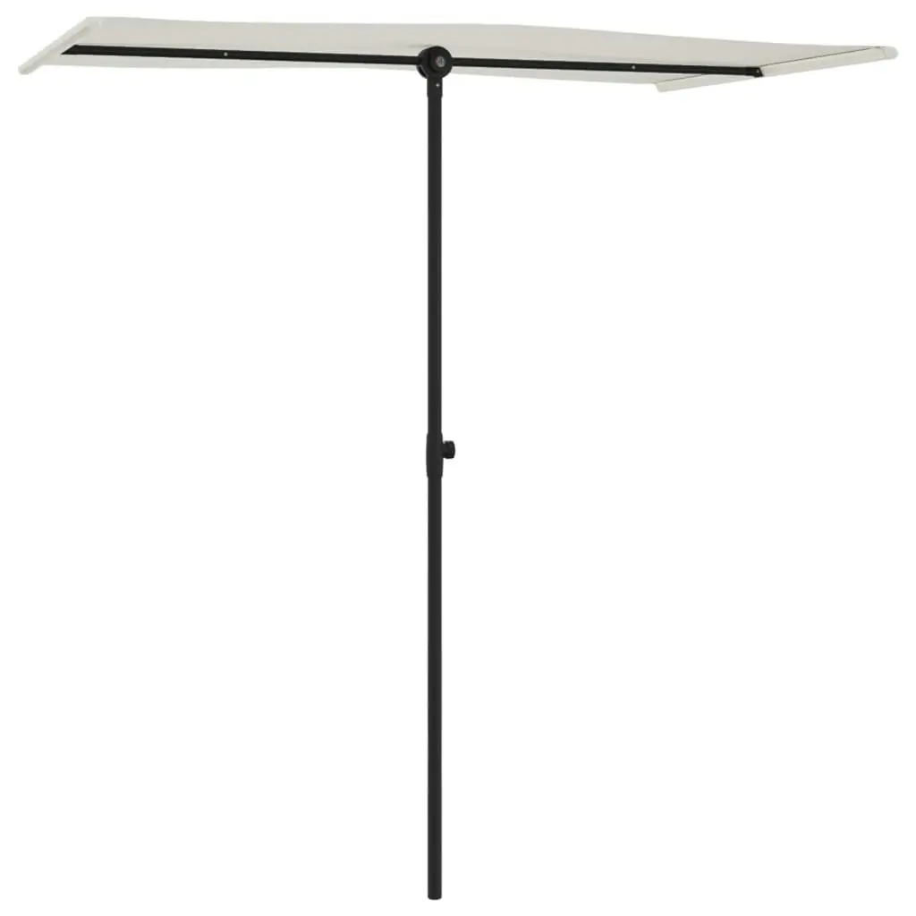 Outdoor Parasol with Aluminium Pole 180x110 cm Sand White 47329