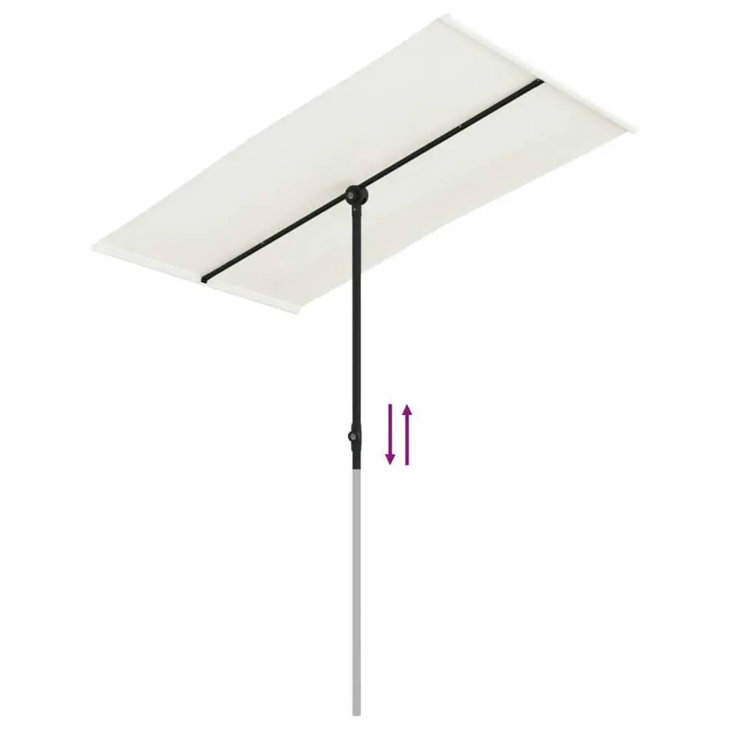 Outdoor Parasol with Aluminium Pole 180x110 cm Sand White 47329