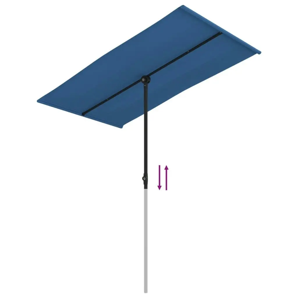 Outdoor Parasol with Aluminium Pole 180x110 cm Azure Blue 47335