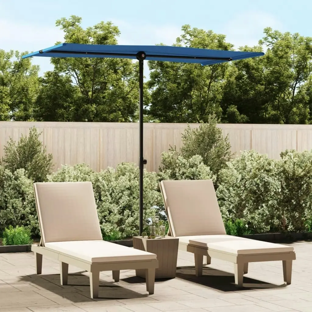 Outdoor Parasol with Aluminium Pole 180x110 cm Azure Blue 47335