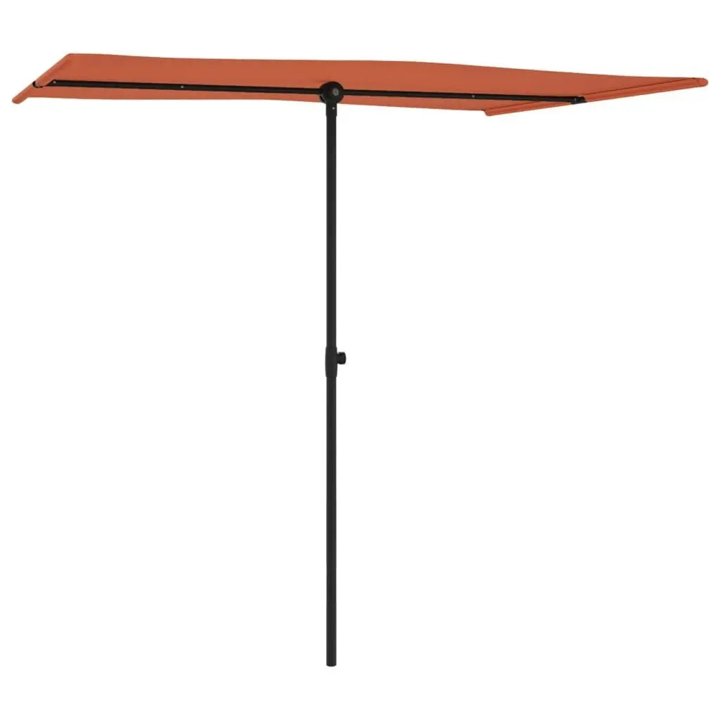 Outdoor Parasol with Aluminium Pole 2x1.5 m Terracotta 47341