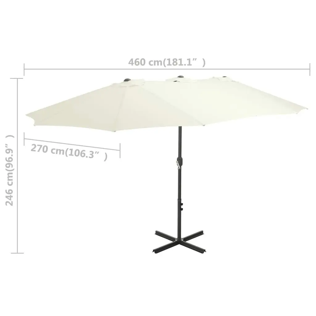 Outdoor Parasol with Aluminium Pole 460x270 cm Sand 44868