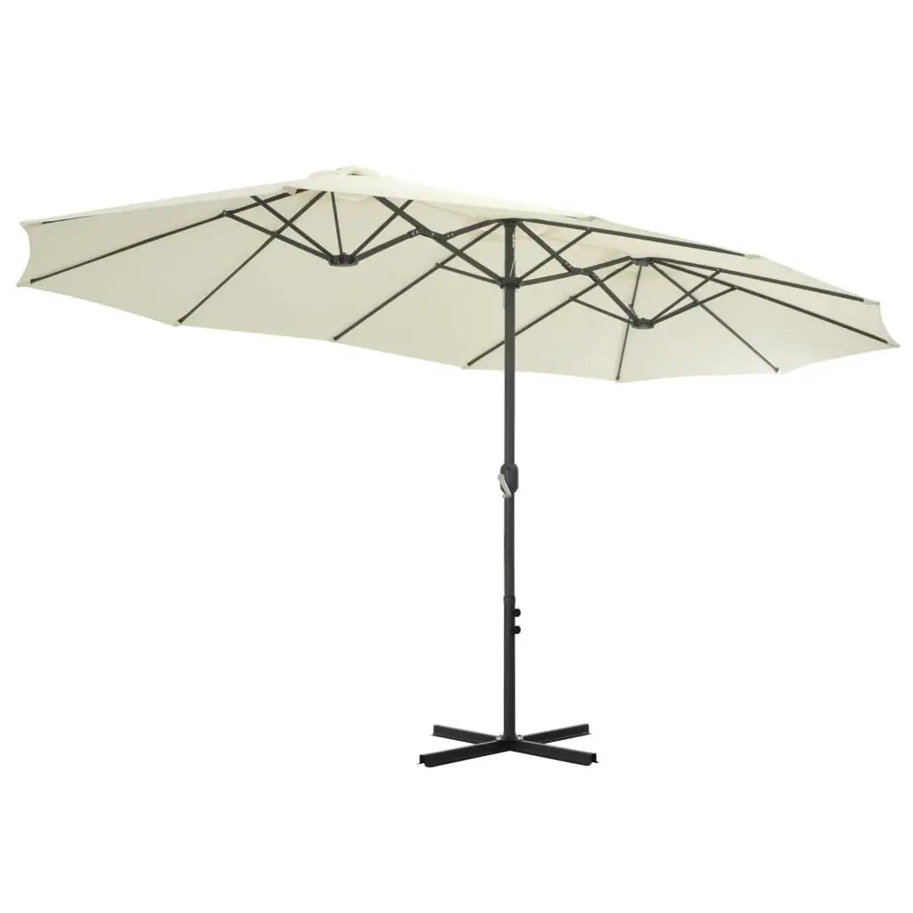 Outdoor Parasol with Aluminium Pole 460x270 cm Sand 44868