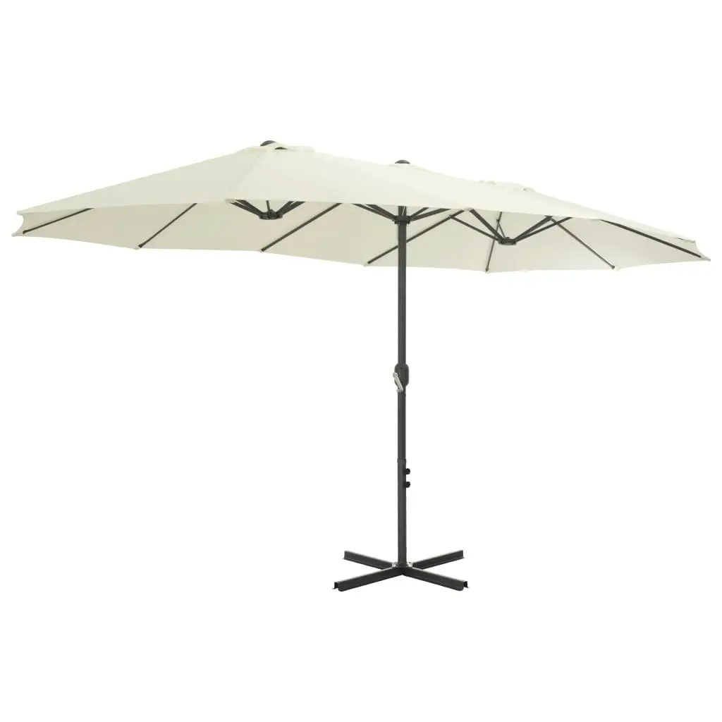 Outdoor Parasol with Aluminium Pole 460x270 cm Sand 44868