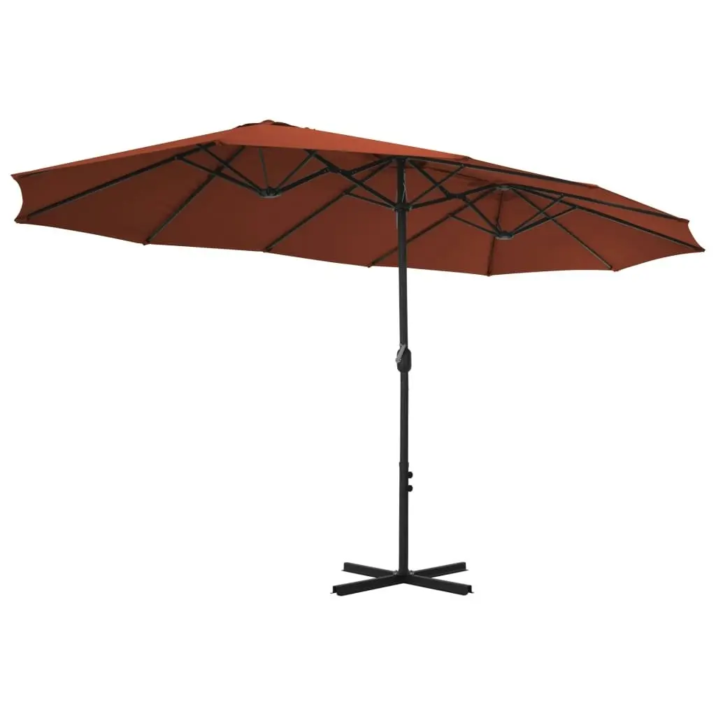 Outdoor Parasol with Aluminium Pole 460x270 cm Terracotta 44872