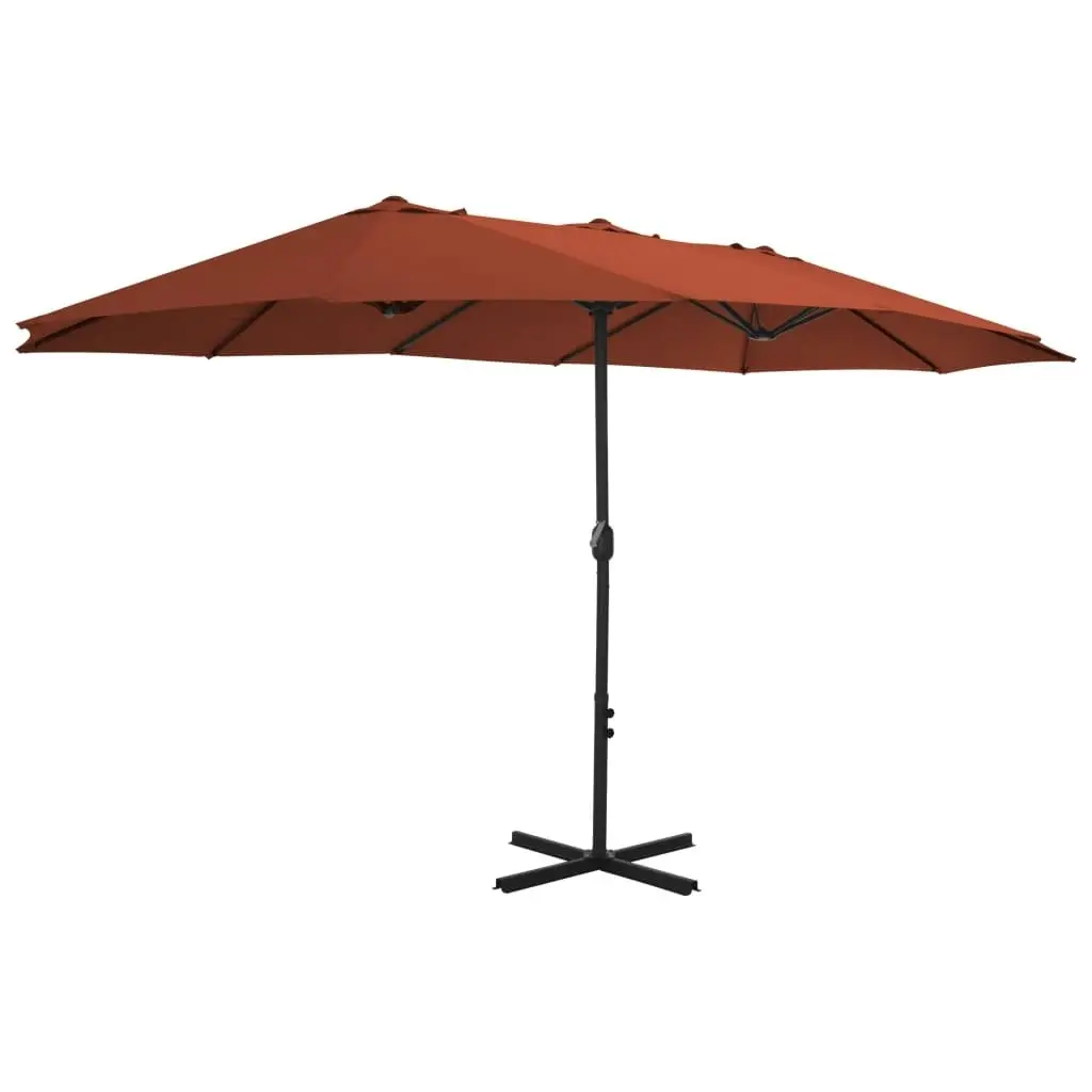 Outdoor Parasol with Aluminium Pole 460x270 cm Terracotta 44872