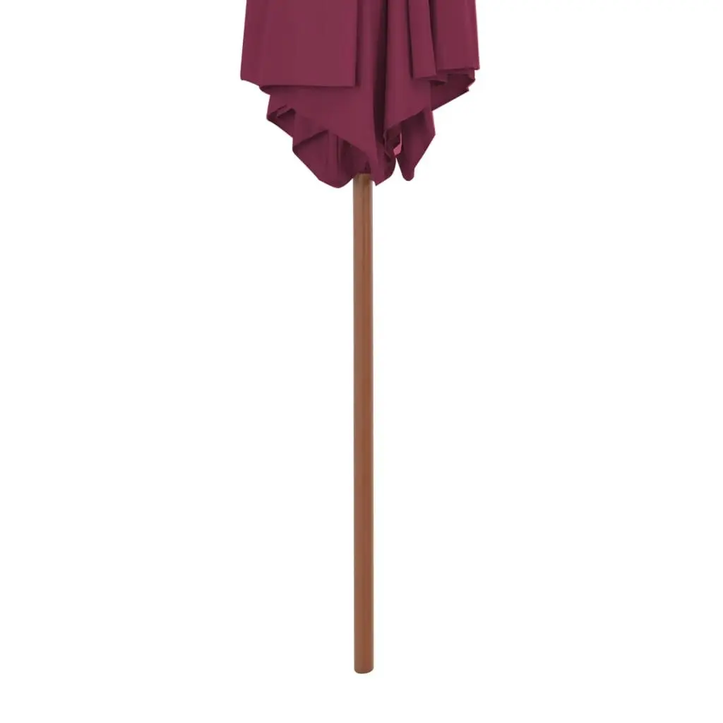 Outdoor Parasol with Wooden Pole 270 cm Bordeaux Red 44517