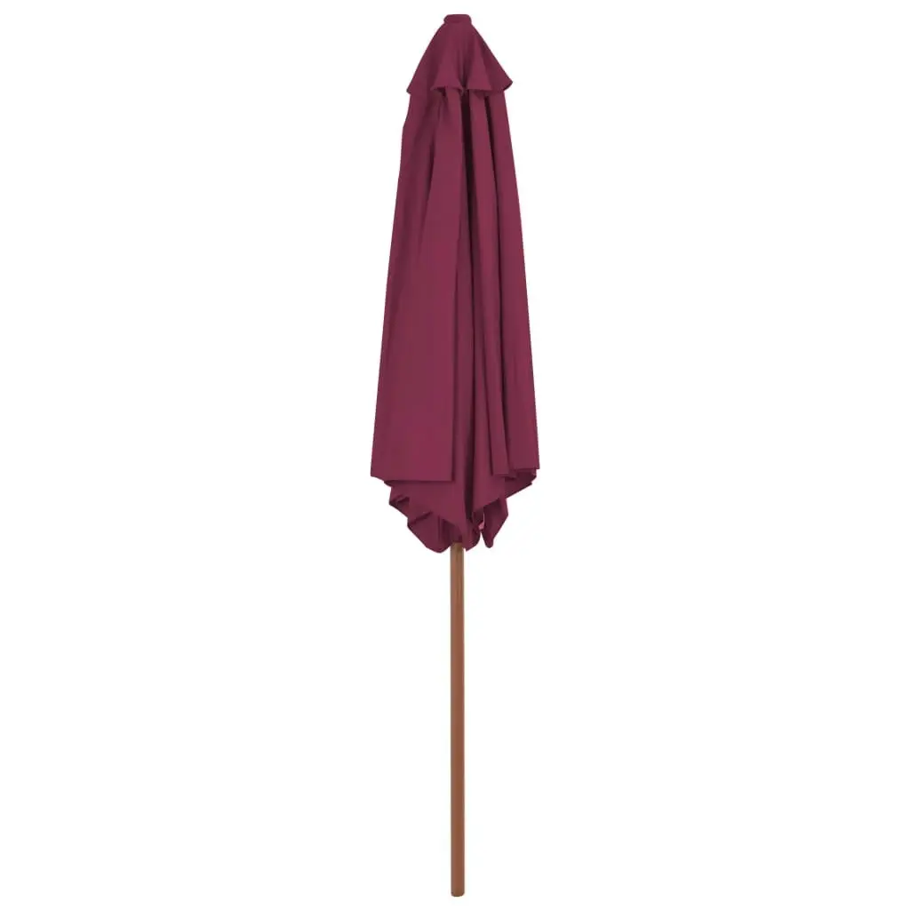 Outdoor Parasol with Wooden Pole 270 cm Bordeaux Red 44517