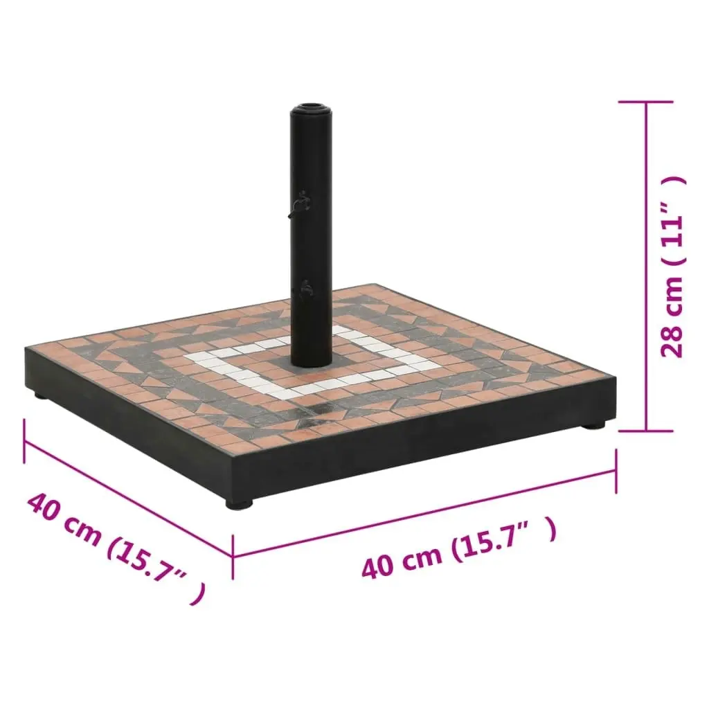 Parasol Base Terracotta and White Square 12 kg 362226