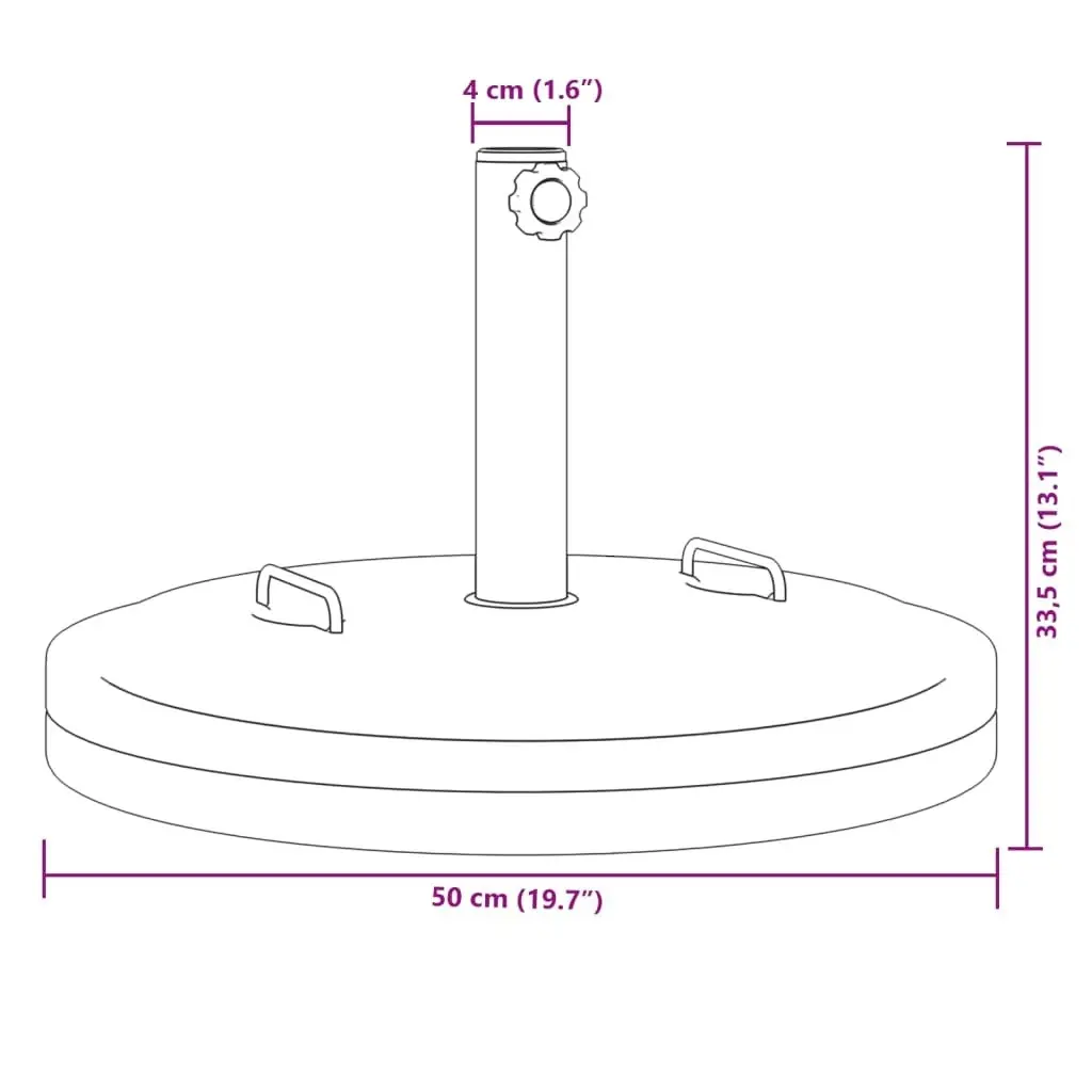 Parasol Base with Handles for Ø38 / 48 mm Poles 25 kg Round 4007986