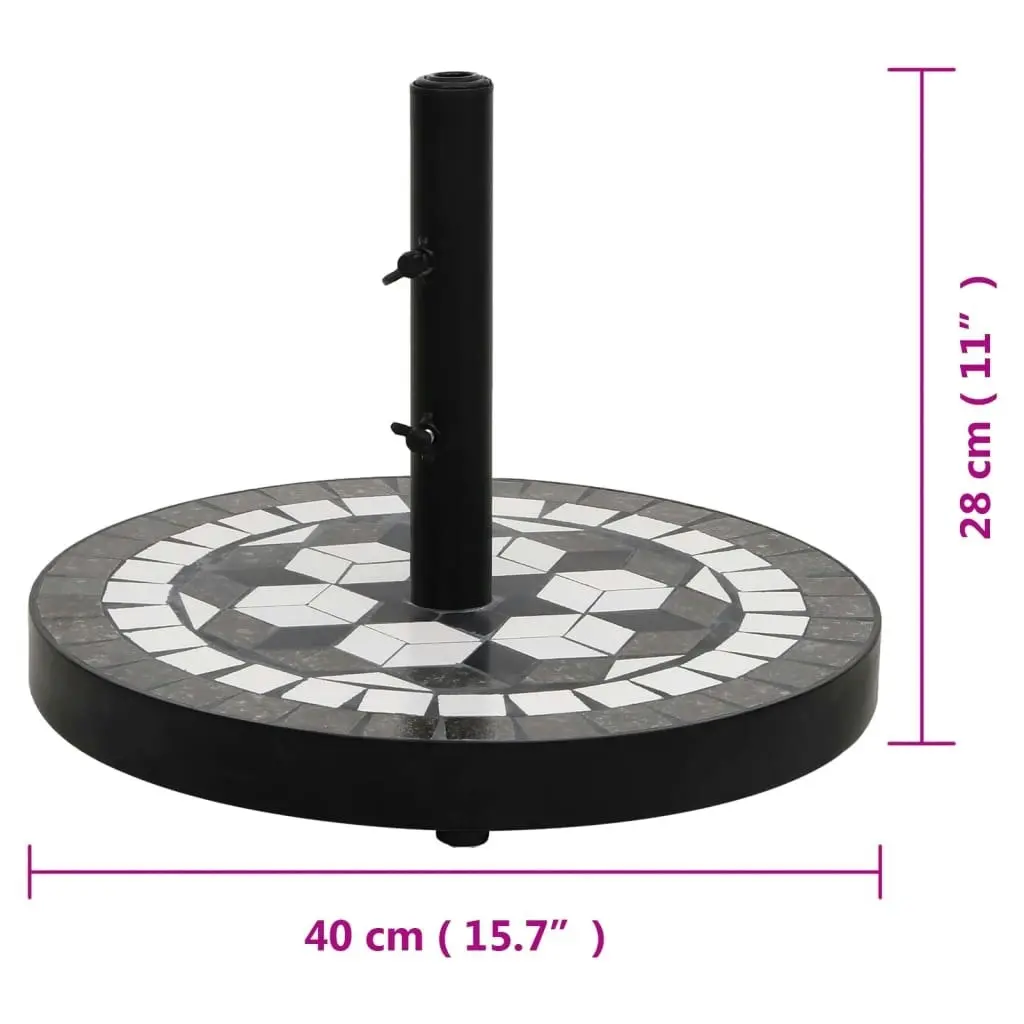 Parasol Base Black and White Round 12 kg 362223