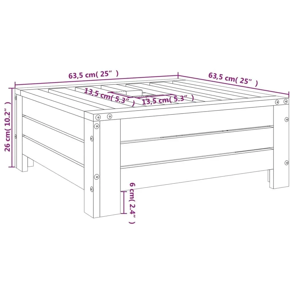 Parasol Base Cover Black Solid Wood Pine 825335