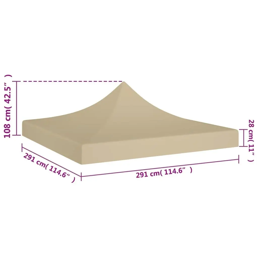 Party Tent Roof 3x3 m Beige 270 g/mÂ² 315318