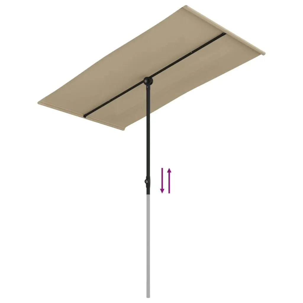 Outdoor Parasol with Aluminium Pole 180x110 cm Taupe 47331