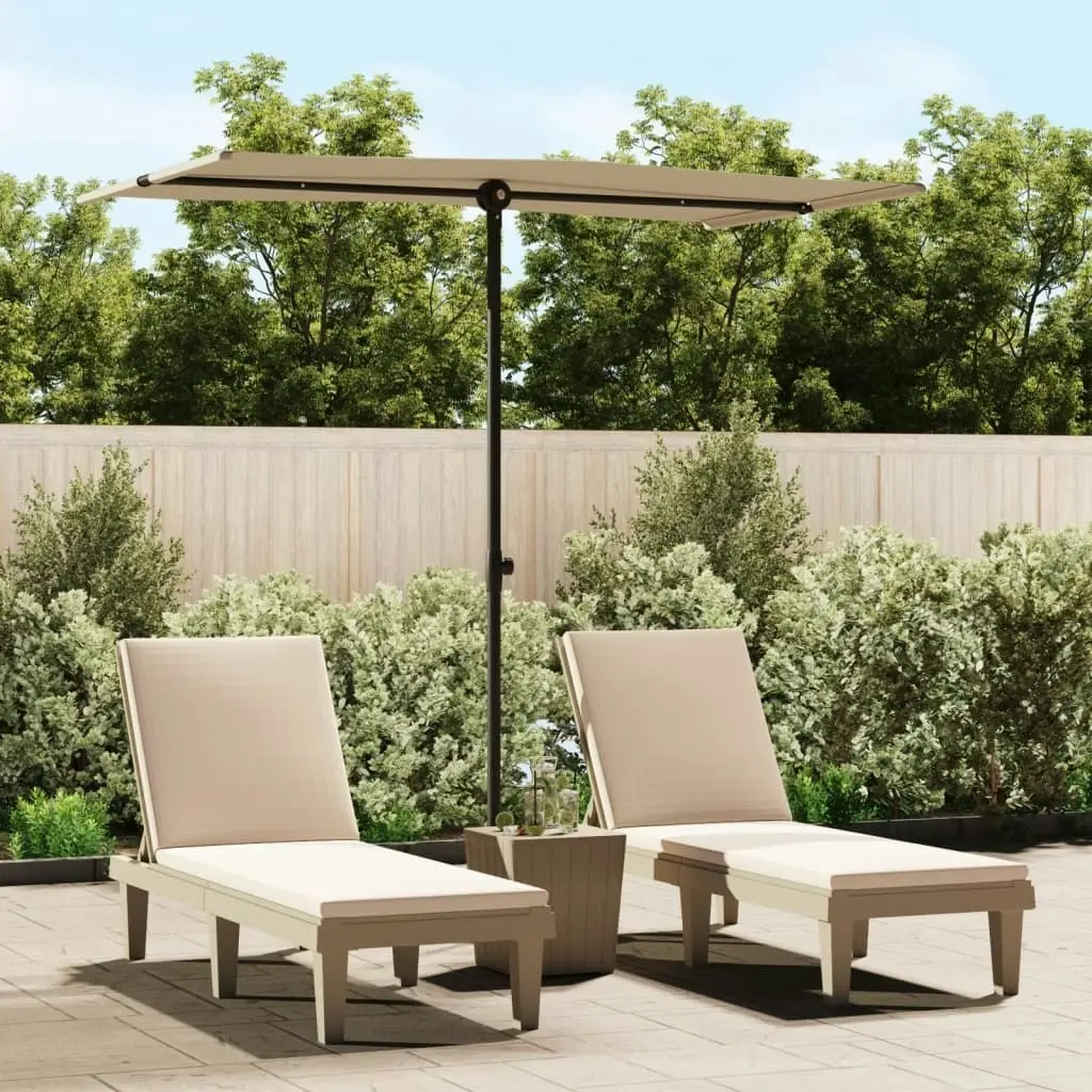 Outdoor Parasol with Aluminium Pole 180x110 cm Taupe 47331