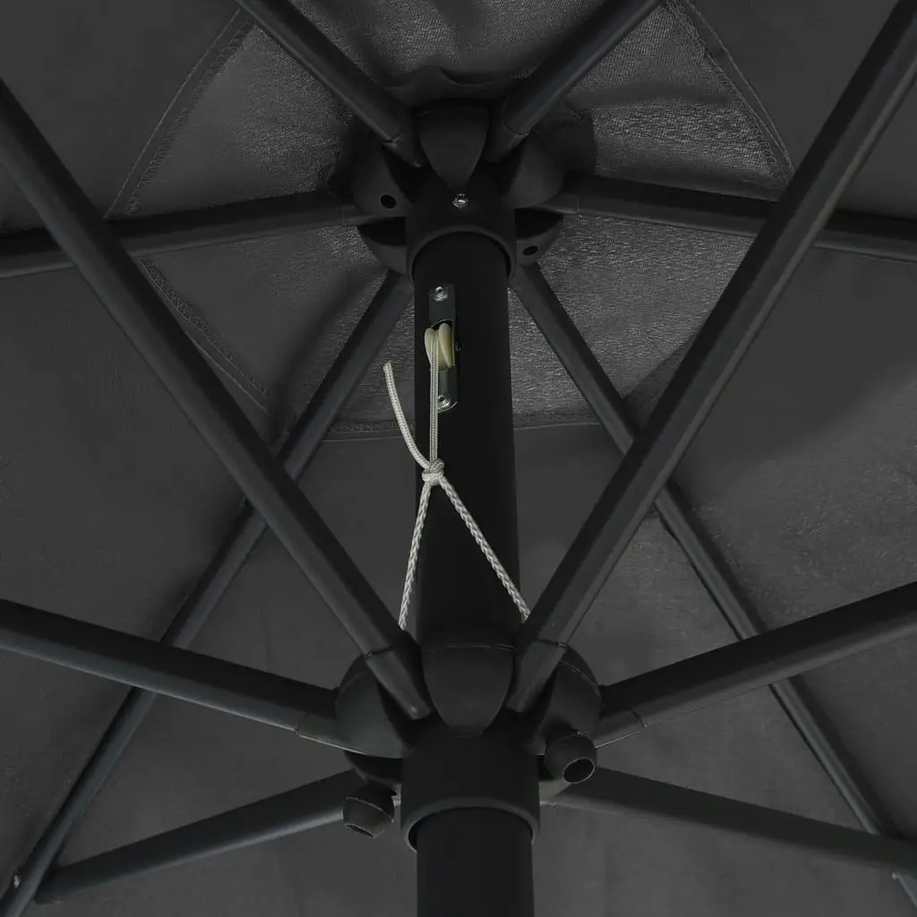 Parasol with LED Lights and Aluminium Pole 270 cm Anthracite 47354