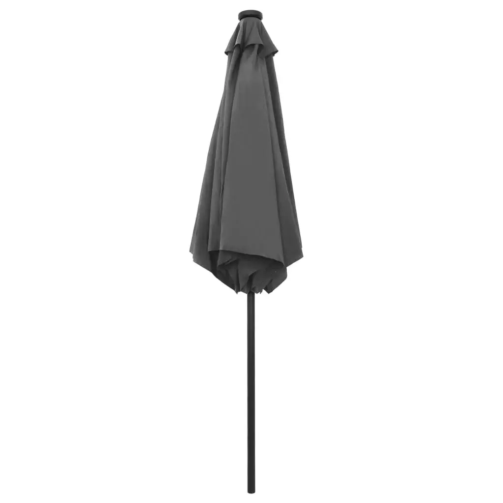 Parasol with LED Lights and Aluminium Pole 270 cm Anthracite 47354