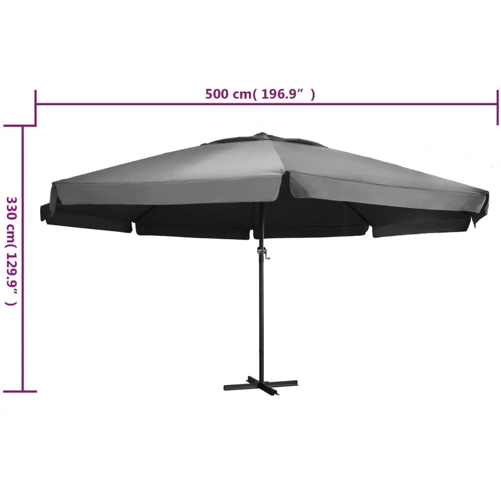 Outdoor Parasol with Aluminium Pole 600 cm Anthracite 47372