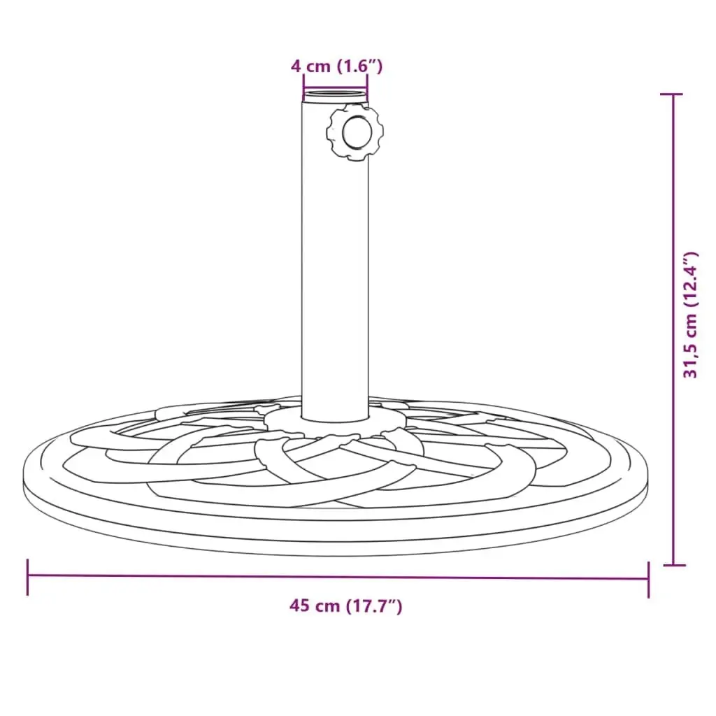 Parasol Base for Ø38 / 48 mm Poles 12 kg Round 4007977