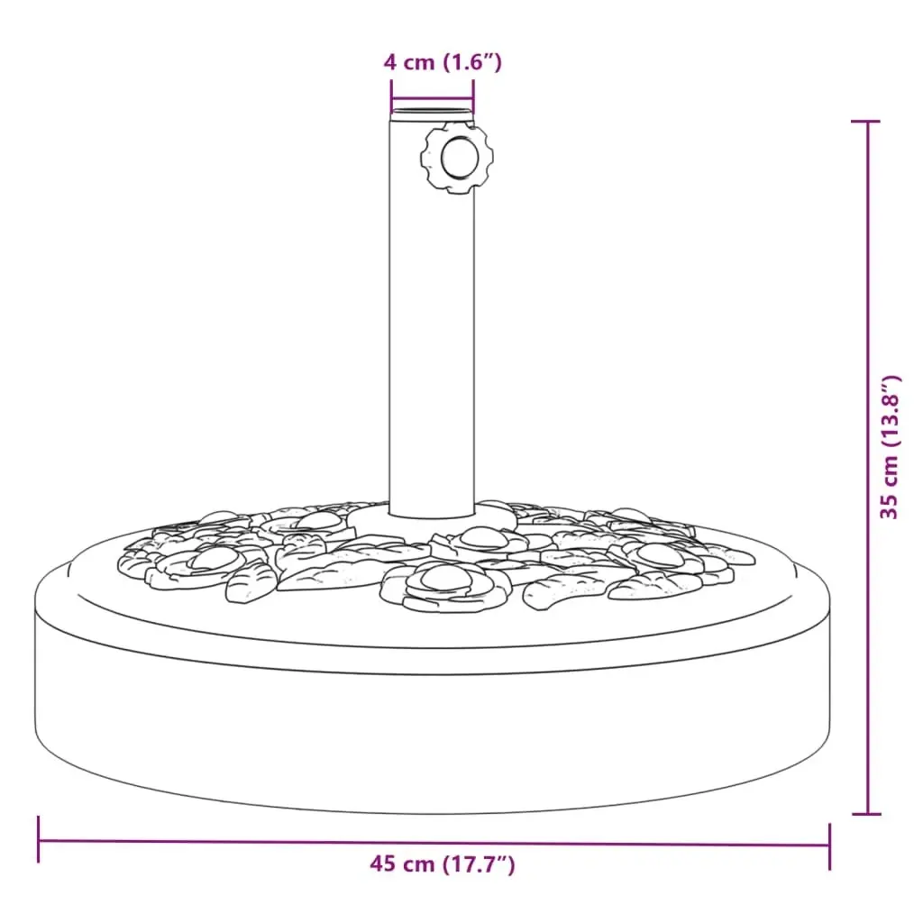 Parasol Base for Ø38 / 48 mm Poles 25 kg Round 4007972