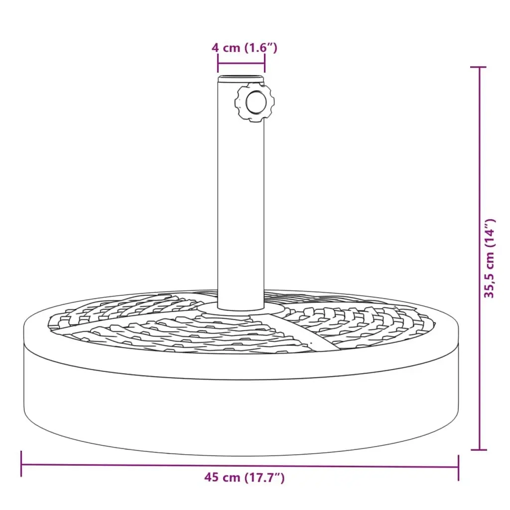 Parasol Base for Ø38 / 48 mm Poles 25 kg Round 4007984