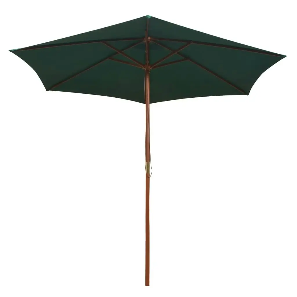 Parasol 270x270 cm Wooden Pole Green 42961