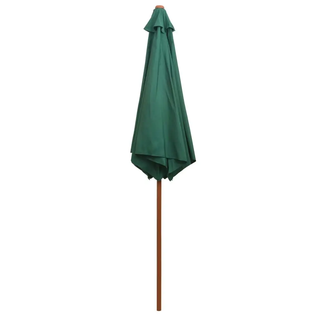 Parasol 270x270 cm Wooden Pole Green 42961