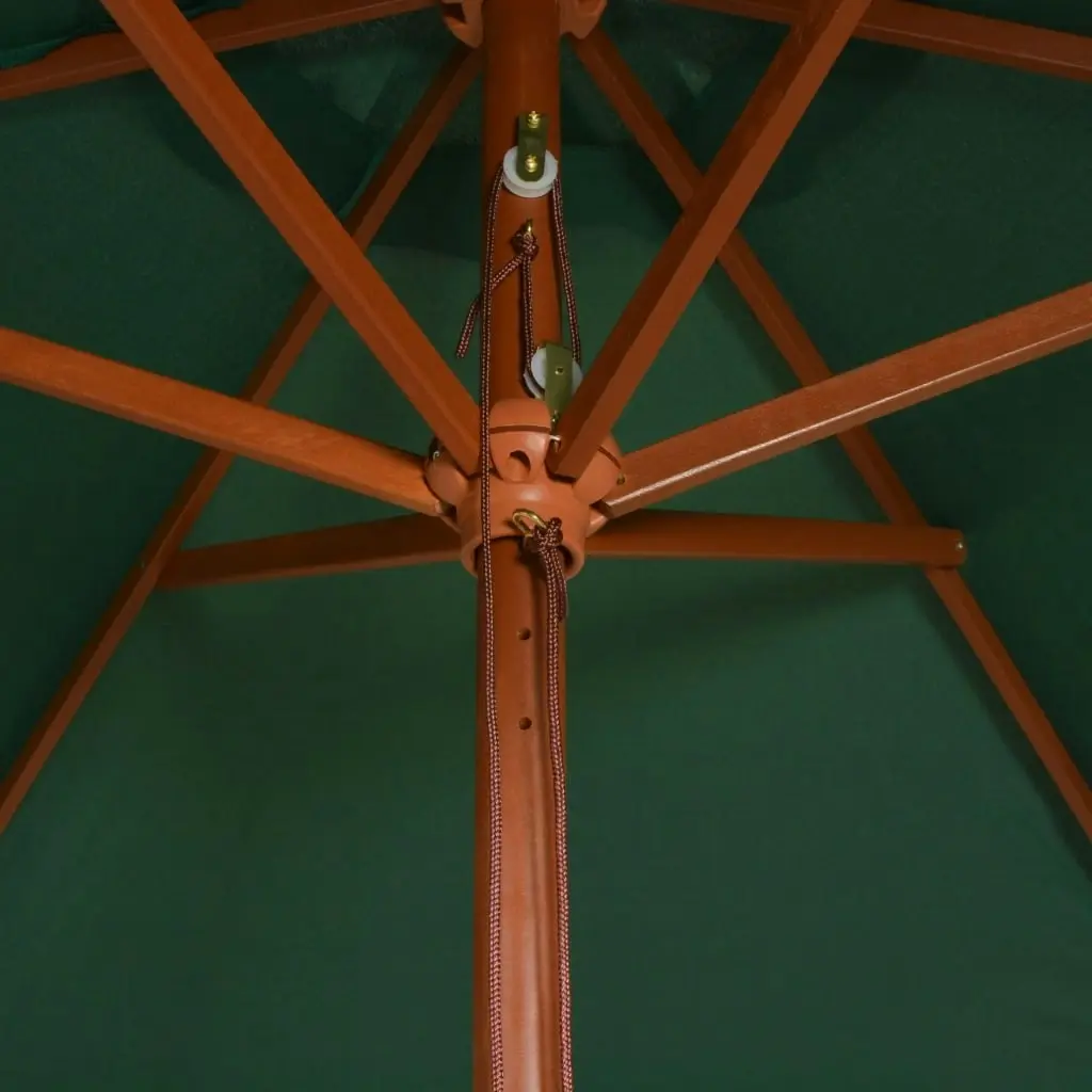 Parasol 270x270 cm Wooden Pole Green 42961