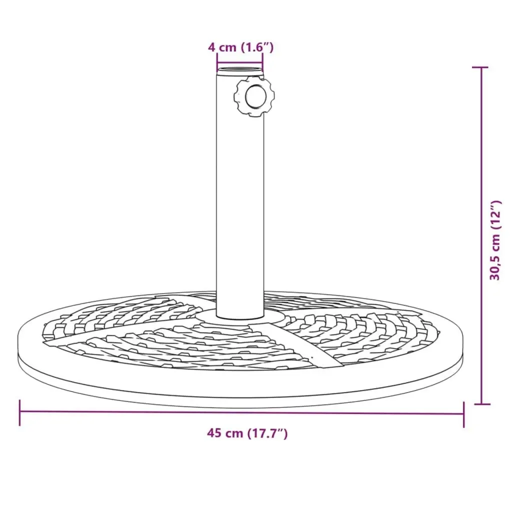 Parasol Base for Ø38 / 48 mm Poles 12 kg Round 4007983