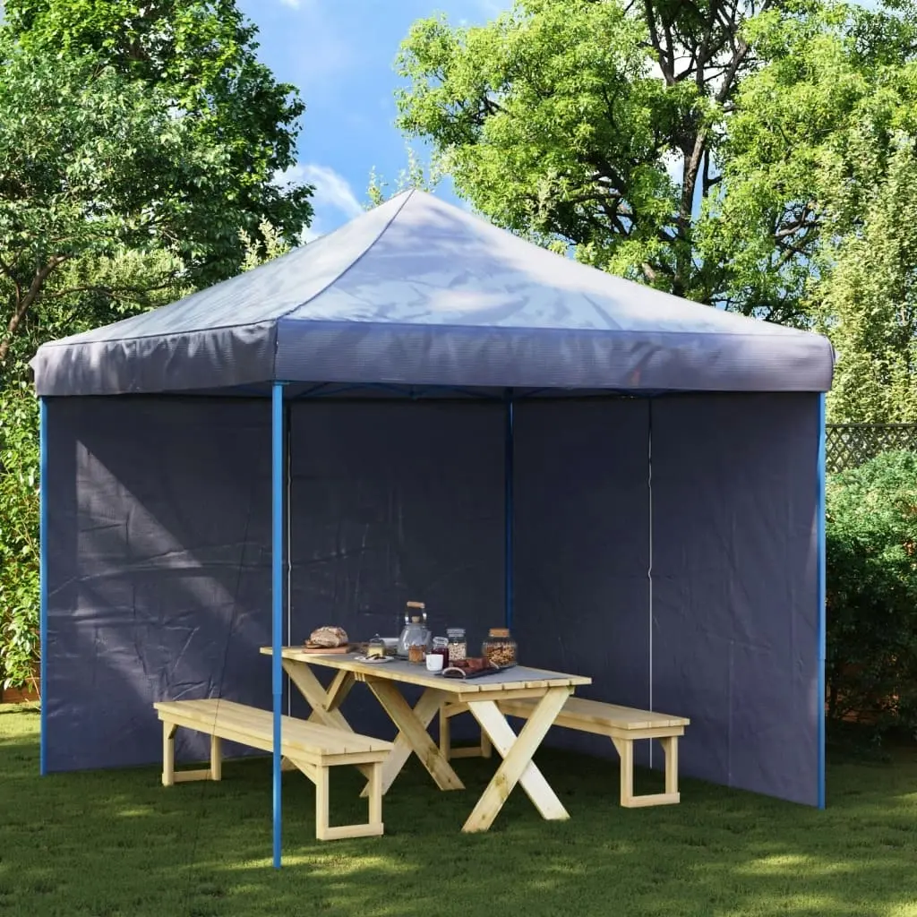 Party Tent Sidewall 2 pcs with Zipper PE Blue 45116