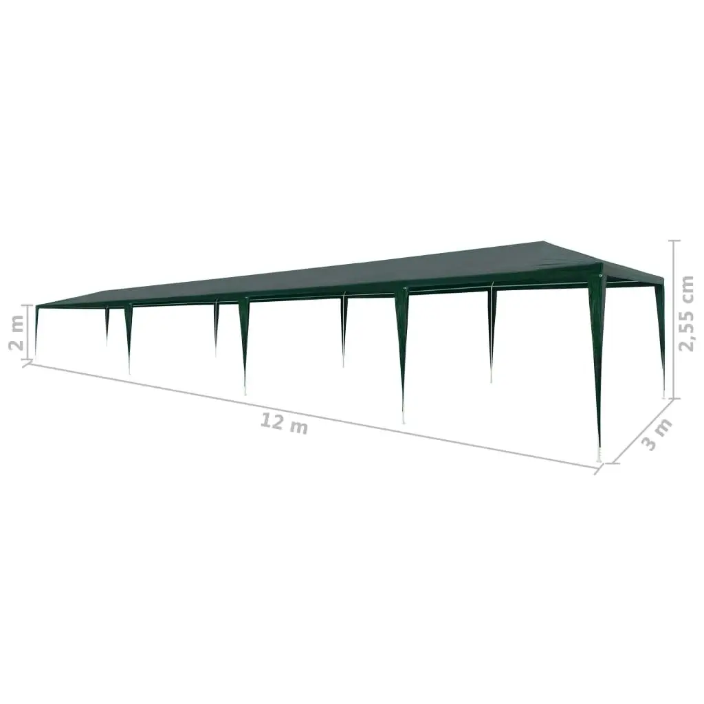 Party Tent 3x12 m PE Green 45095