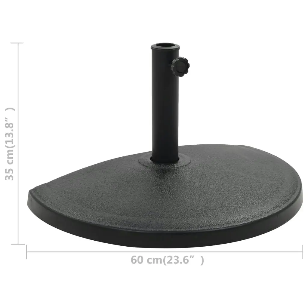 Parasol Base Half Round Polyresin 15 kg Black 45199