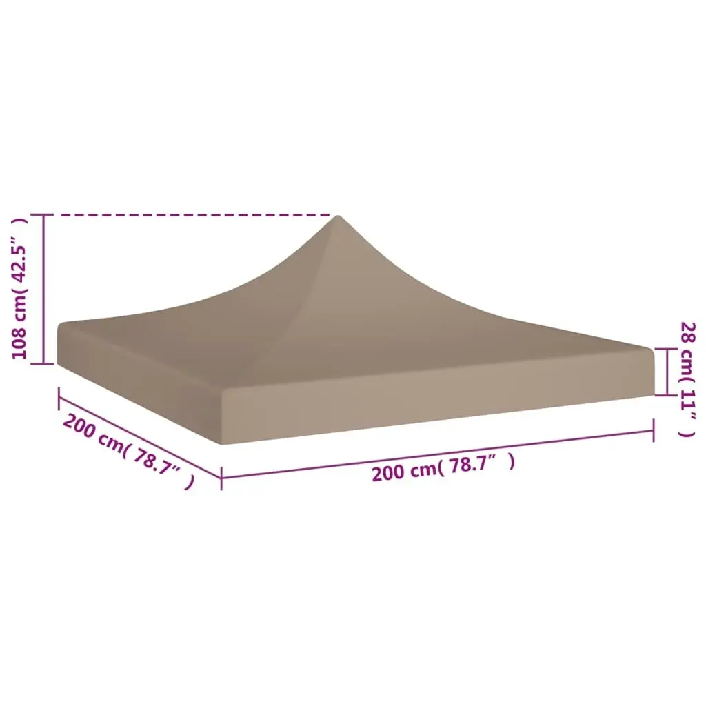 Party Tent Roof 2x2 m Taupe 270 g/mÂ² 315343