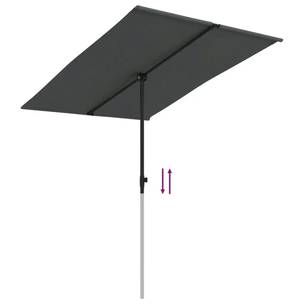 Outdoor Parasol with Aluminium Pole 2x1.5 m Anthracite 47338