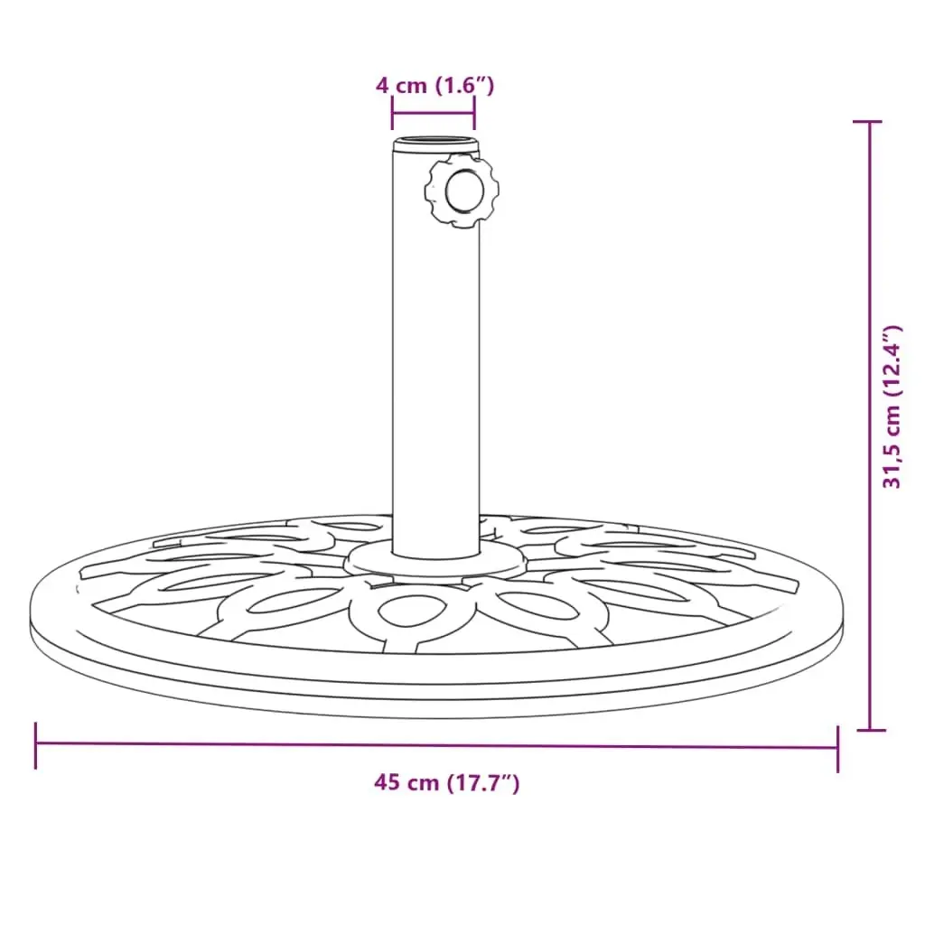 Parasol Base for Ø38 / 48 mm Poles 12 kg Round 4007974