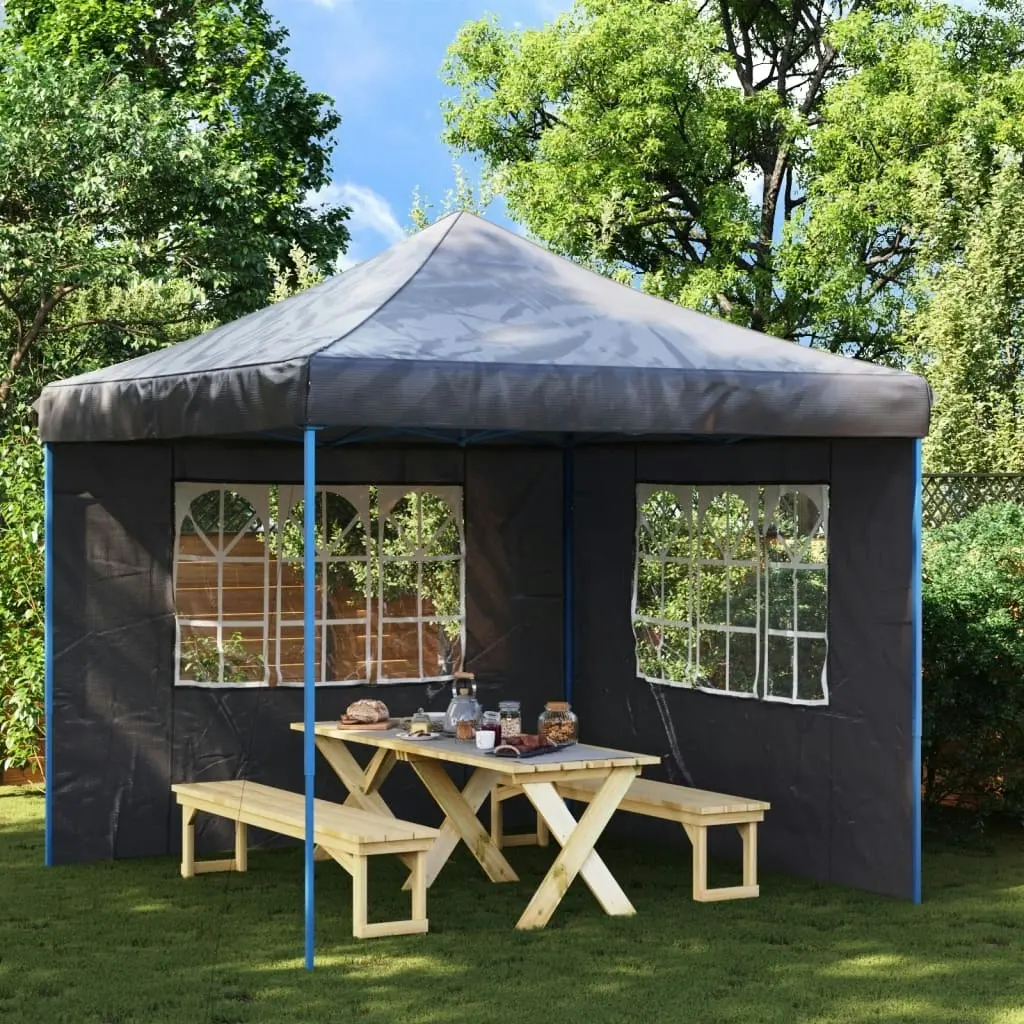 Party Tent Sidewall 2 pcs with Window PE Anthracite 45117