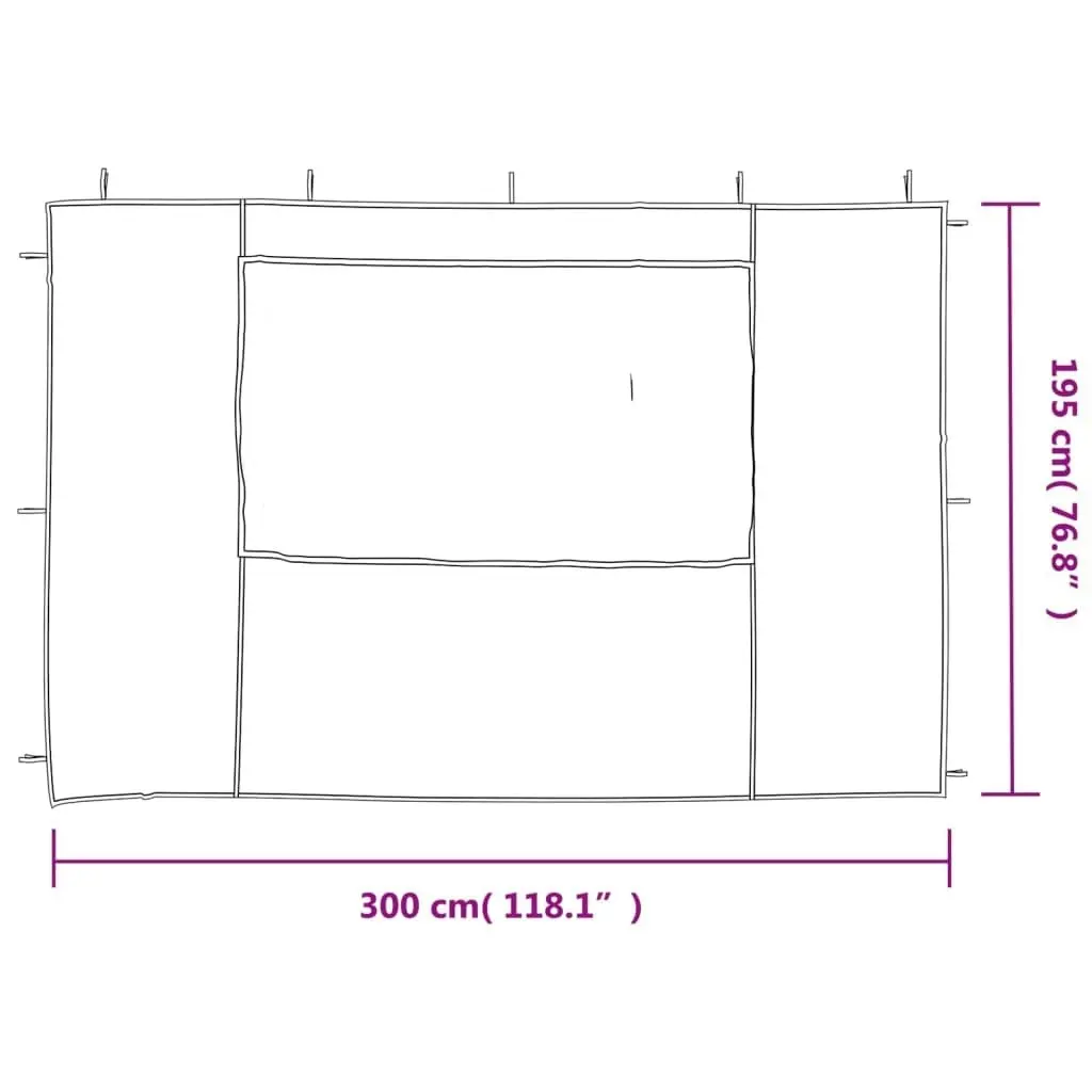 Party Tent Sidewall 2 pcs with Window PE Anthracite 45117