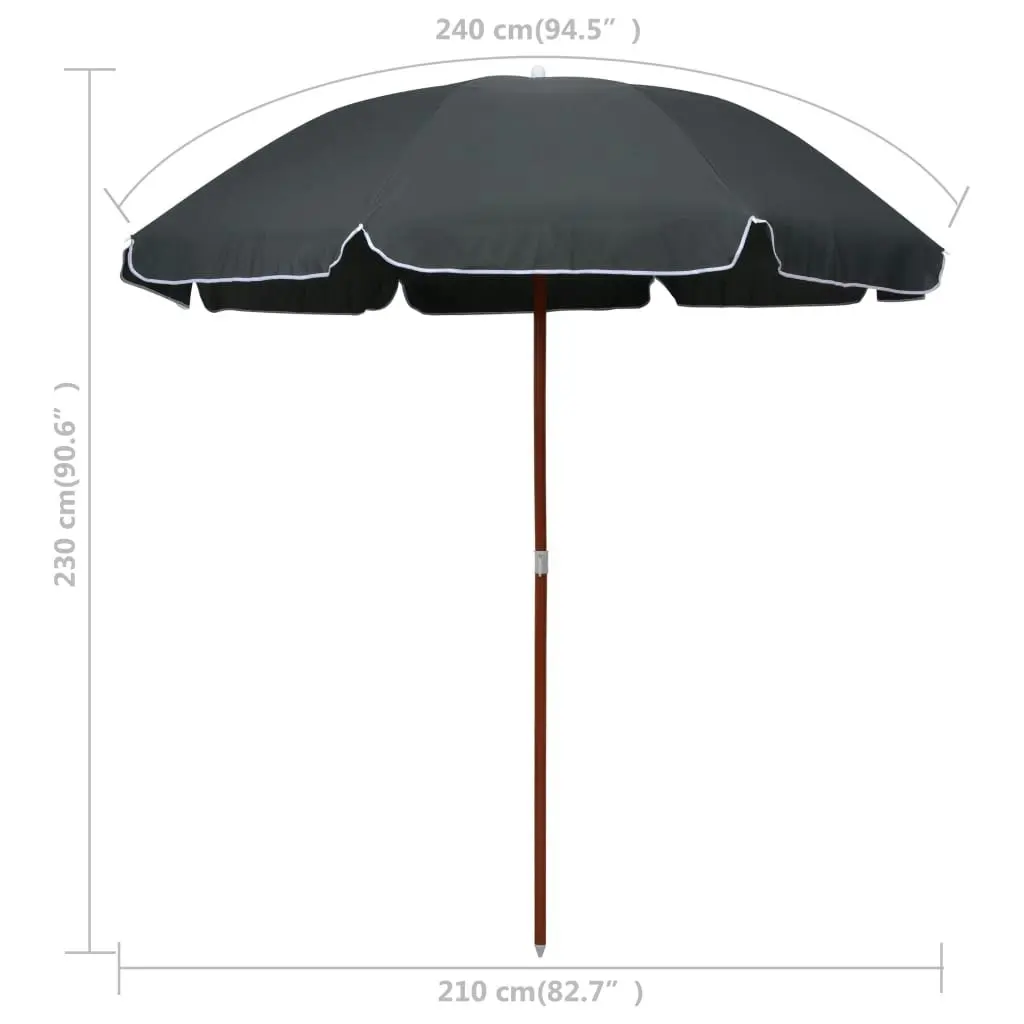 Parasol with Steel Pole 240 cm Anthracite 47805