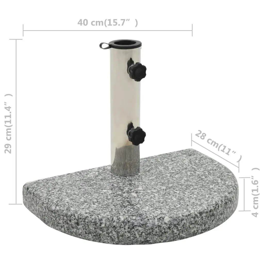 Parasol Base Granite 10 kg Curved Grey 45069