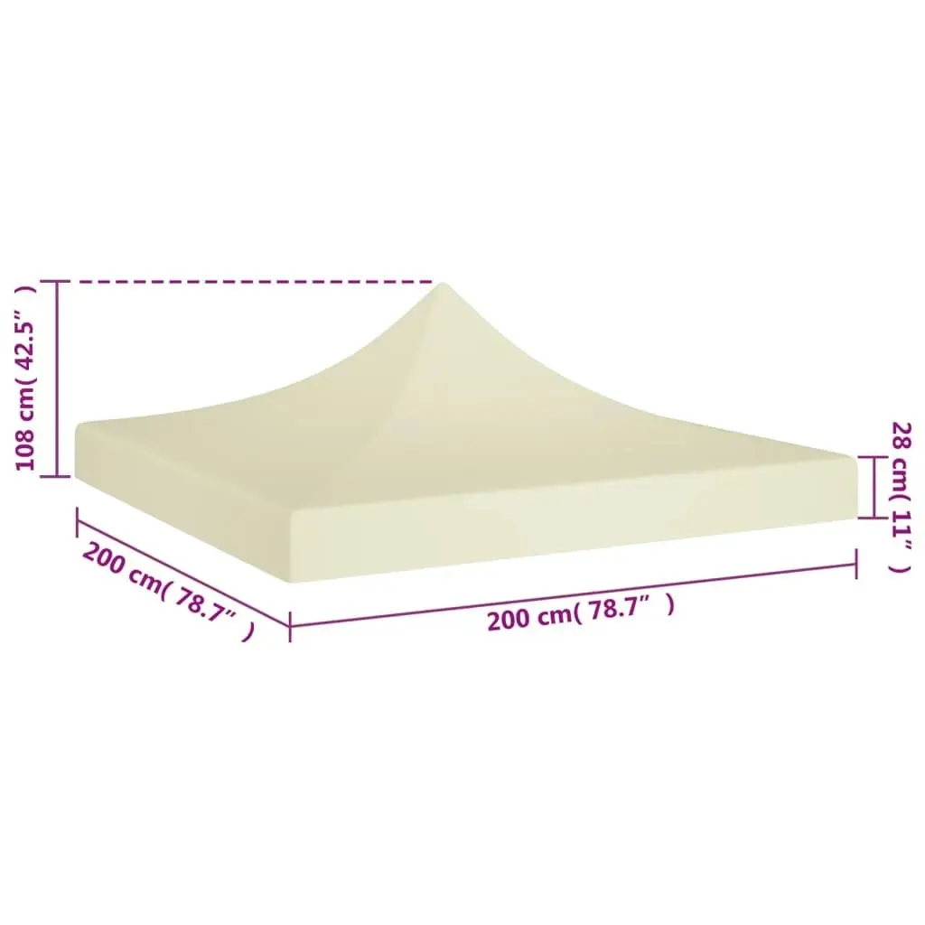 Party Tent Roof 2x2 m Cream 270 g/mÂ² 315336