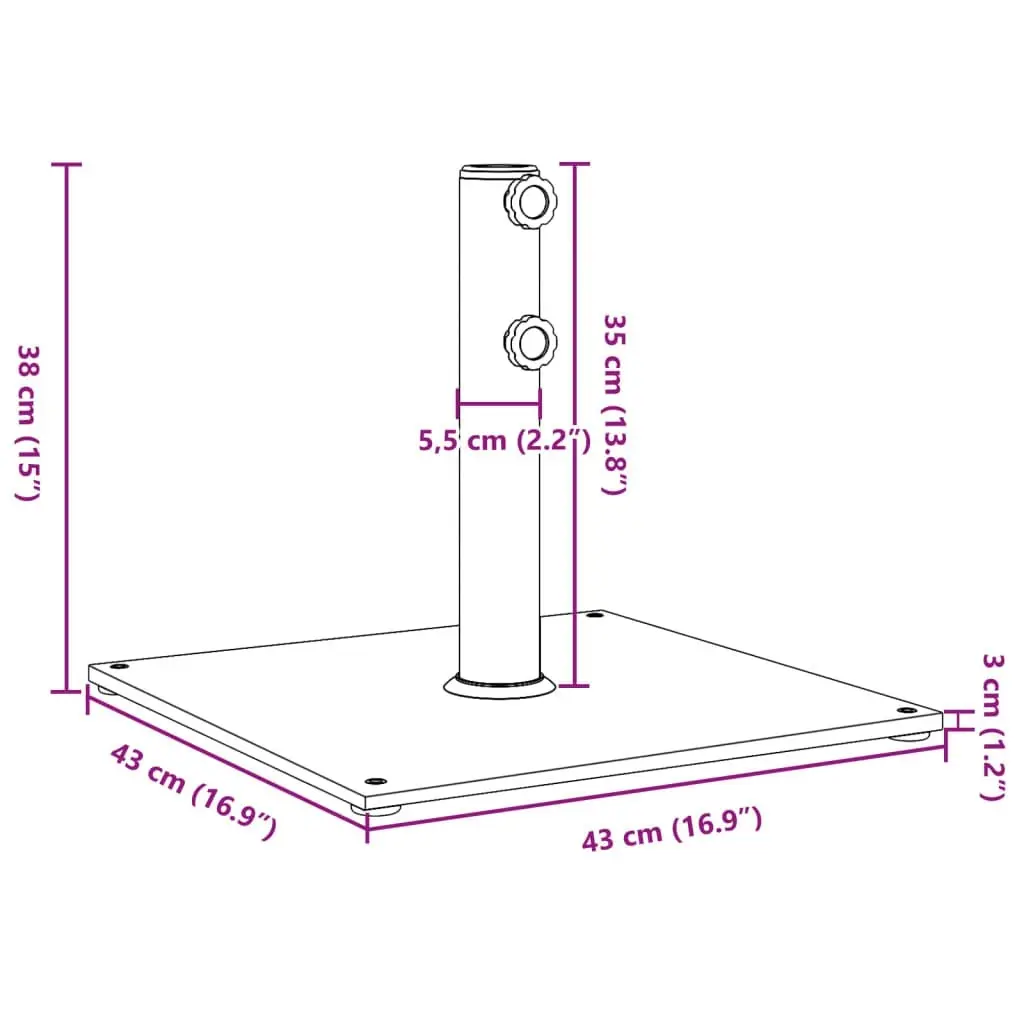 Parasol Base for Ø32/38/48 mm Poles 17 kg Square 368678