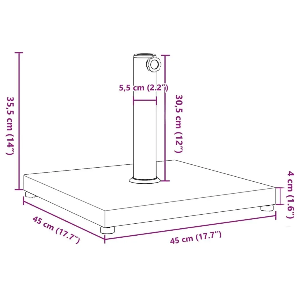 Parasol Base for Ã˜32/38/48 mm Poles 18 kg Square 368677