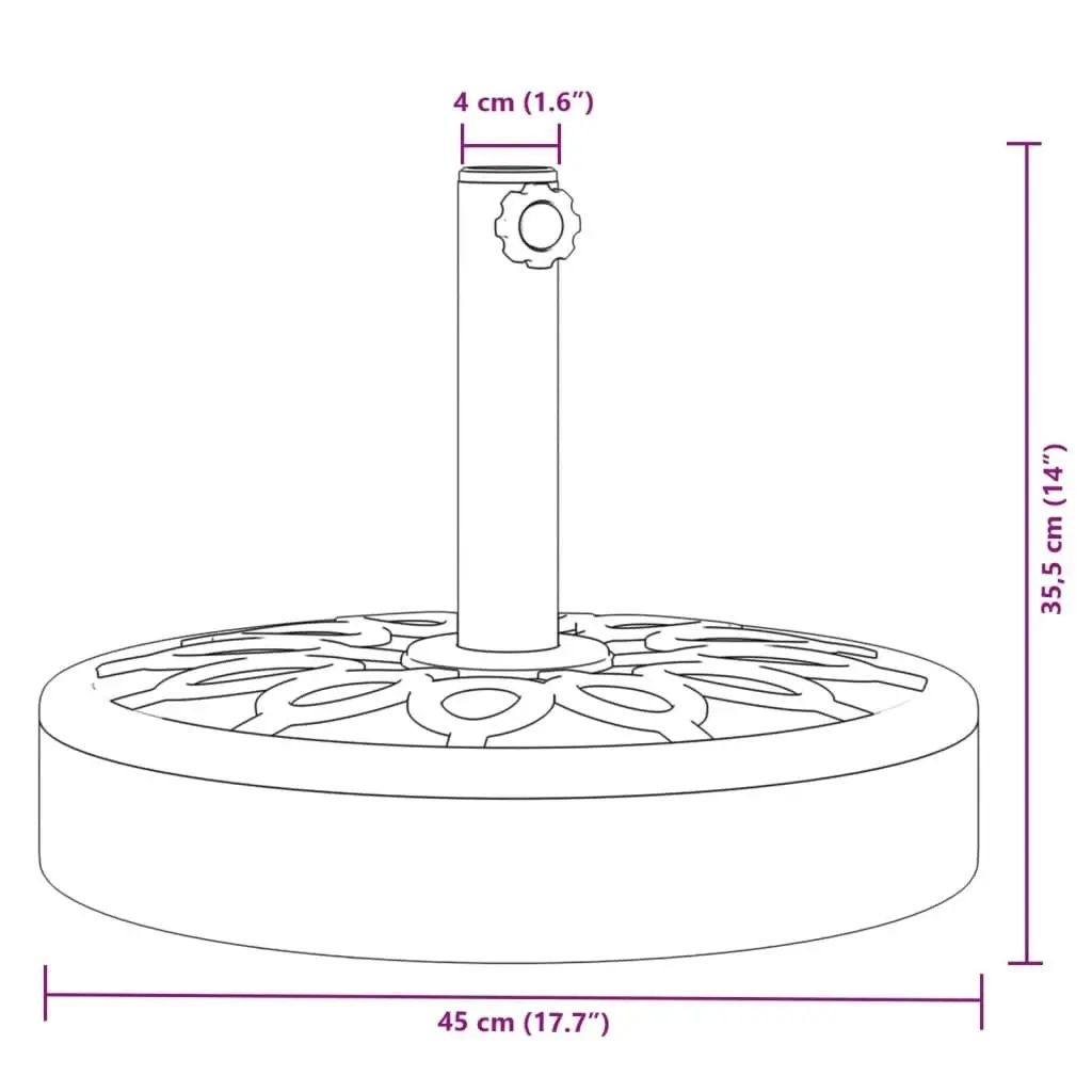 Parasol Base for Ø38 / 48 mm Poles 25 kg Round 4007975