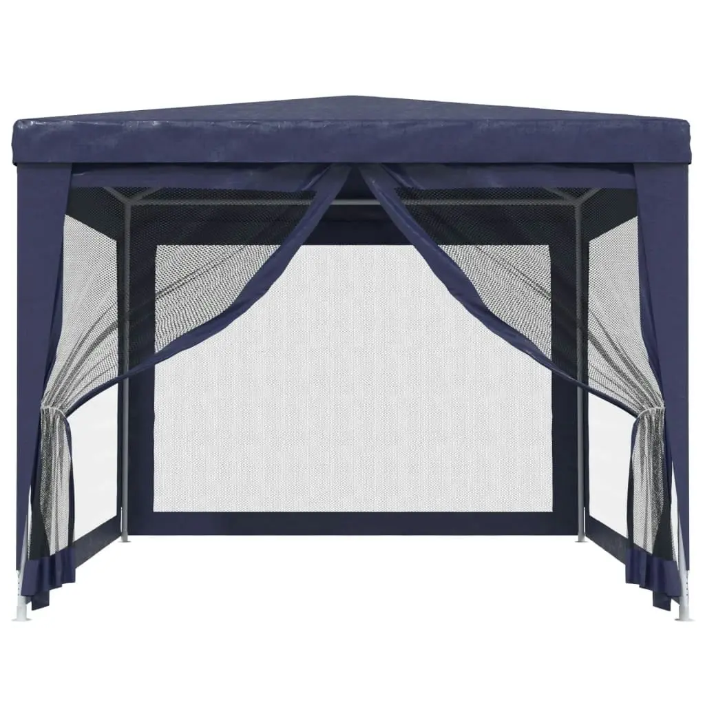 Party Tent with 4 Mesh Sidewalls Blue 3x4 m HDPE 319232